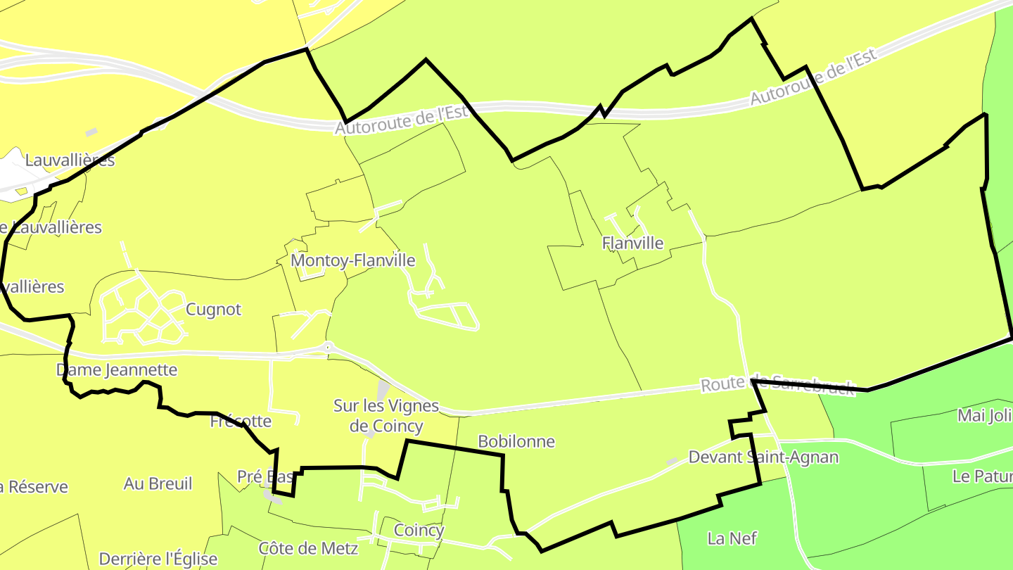 Carte des prix de l'immobilier Montoy-Flanville