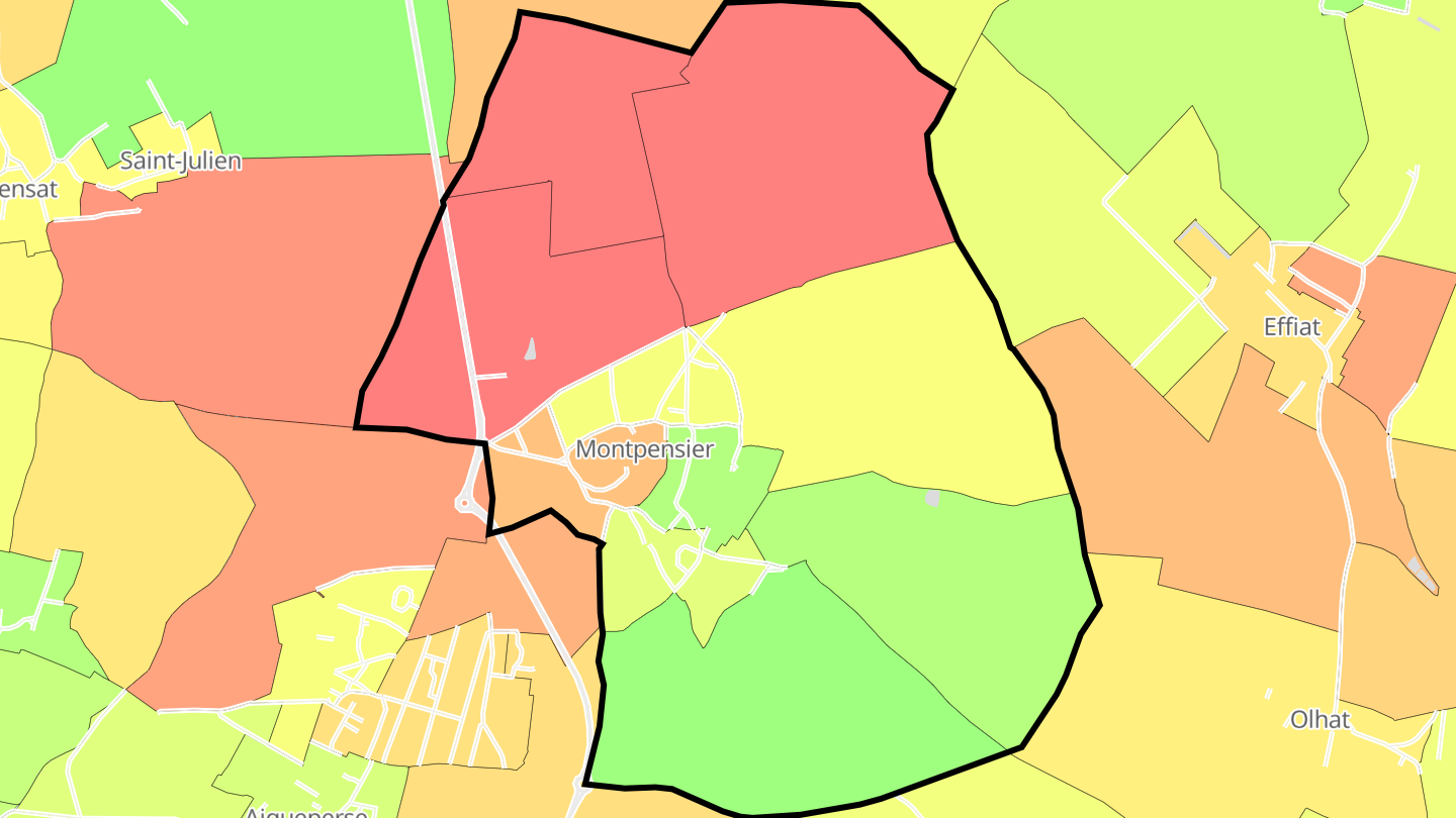 Carte des prix de l'immobilier Montpensier