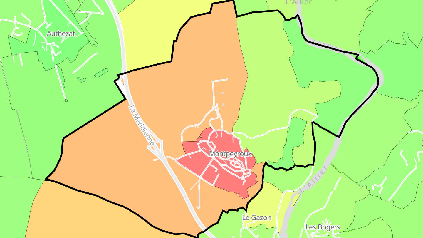 Carte des prix de l'immobilier Montpeyroux