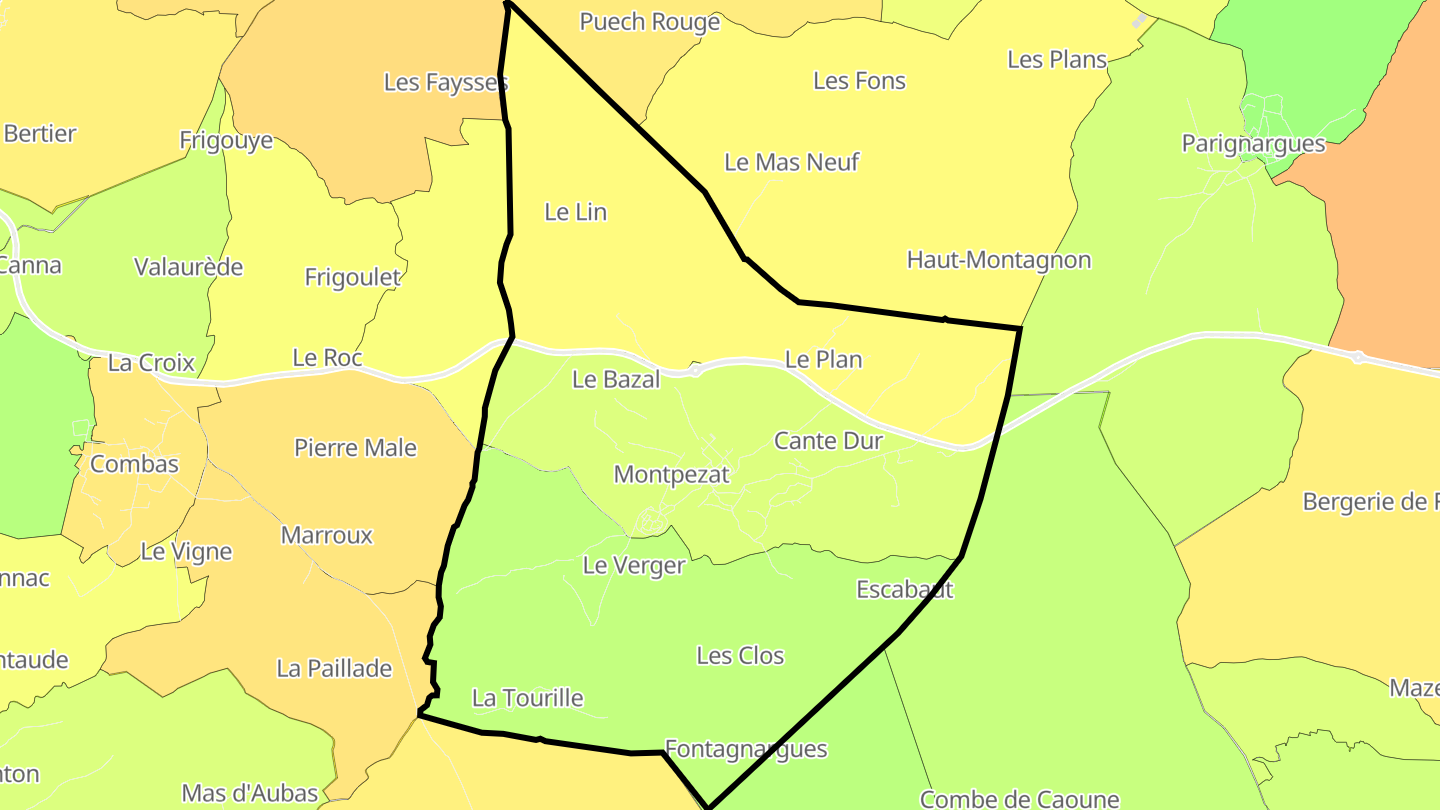 Carte des prix de l'immobilier Montpezat