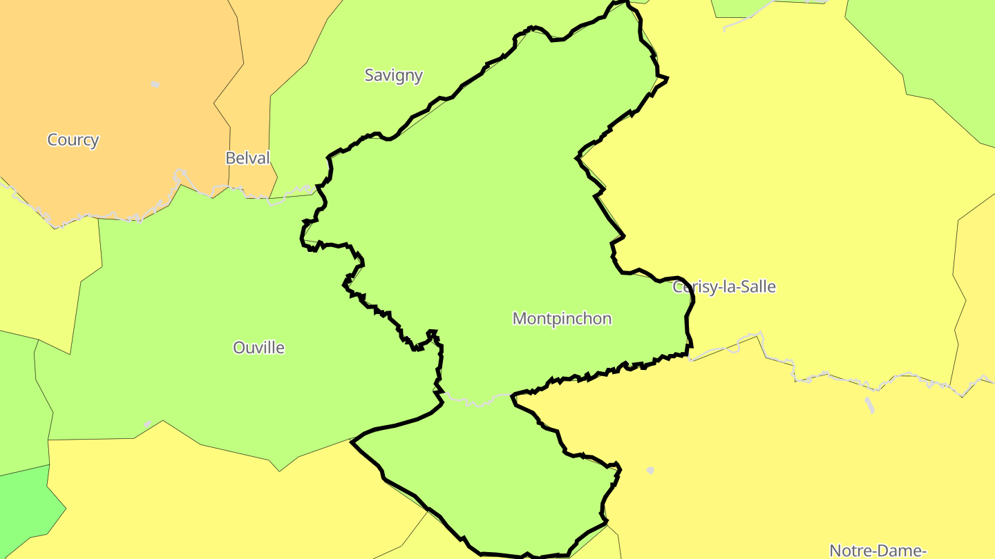 Carte des prix de l'immobilier Montpinchon