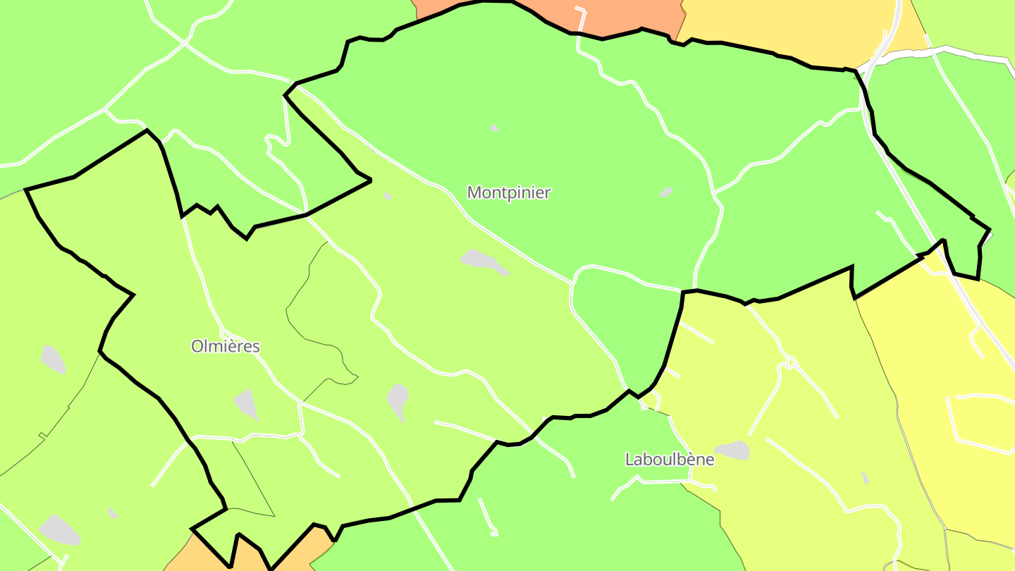 Carte des prix de l'immobilier Montpinier