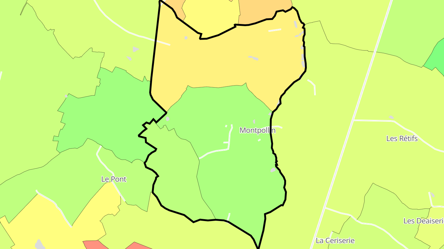 Carte des prix de l'immobilier Montpollin