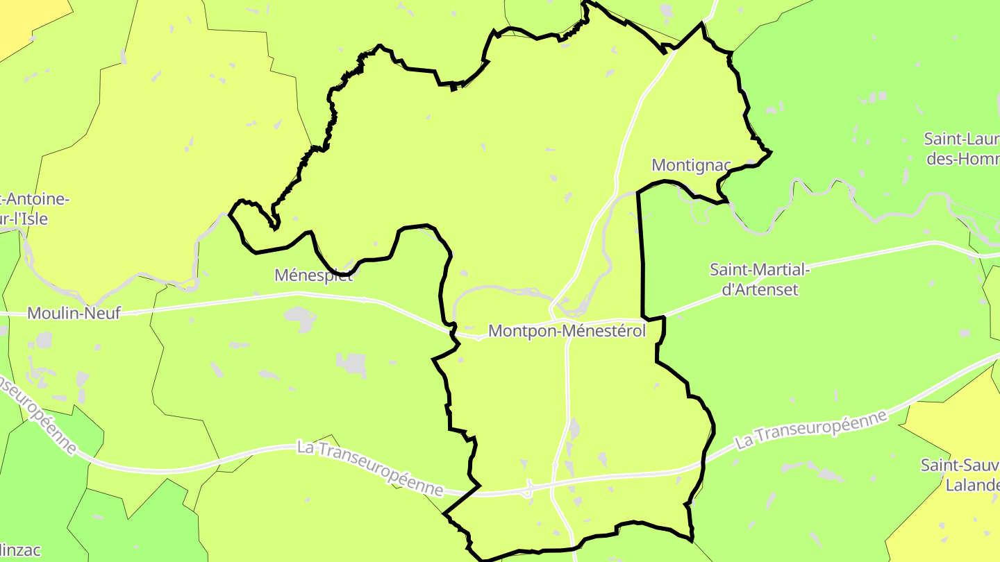 Carte des prix de l'immobilier Montpon-Ménestérol