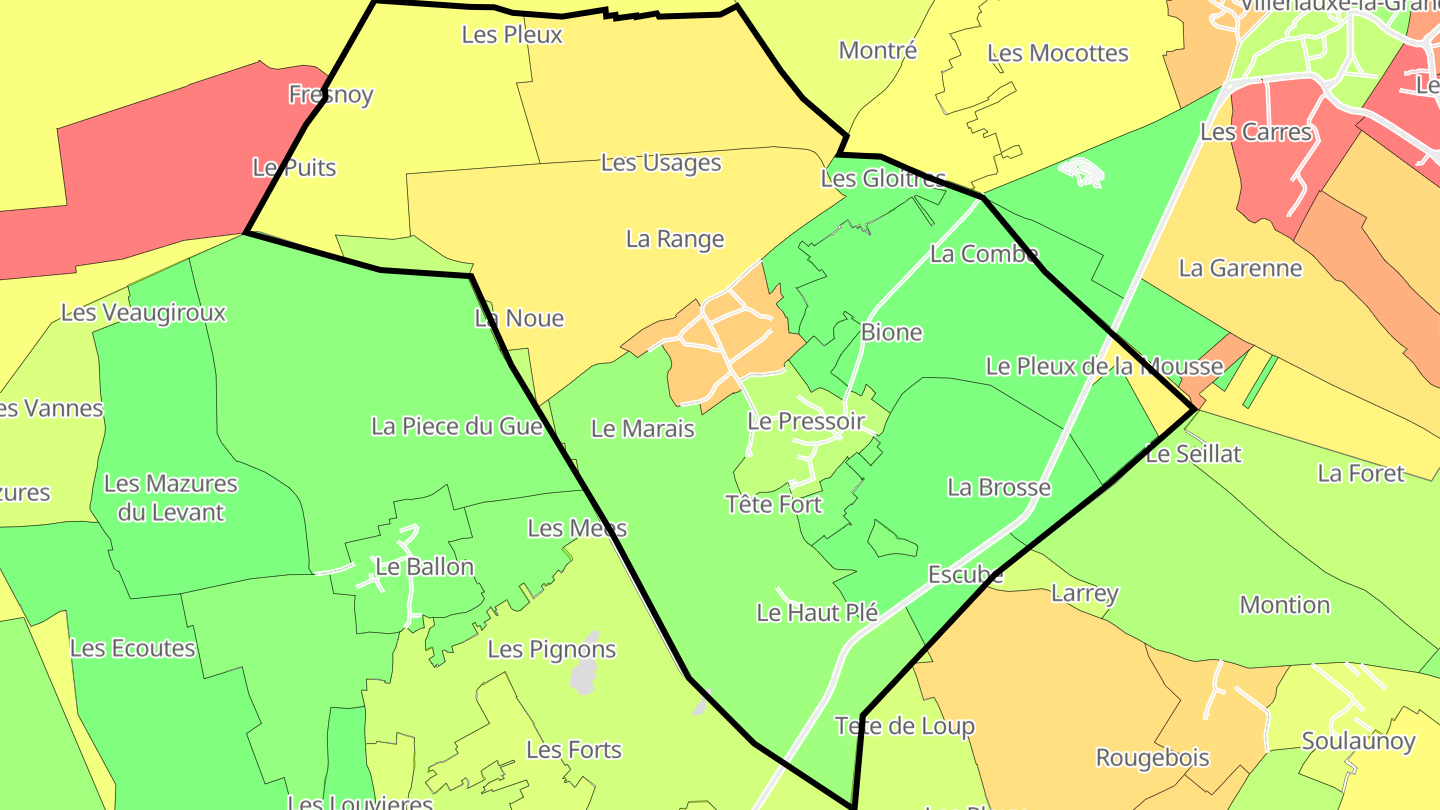 Carte des prix de l'immobilier Montpothier