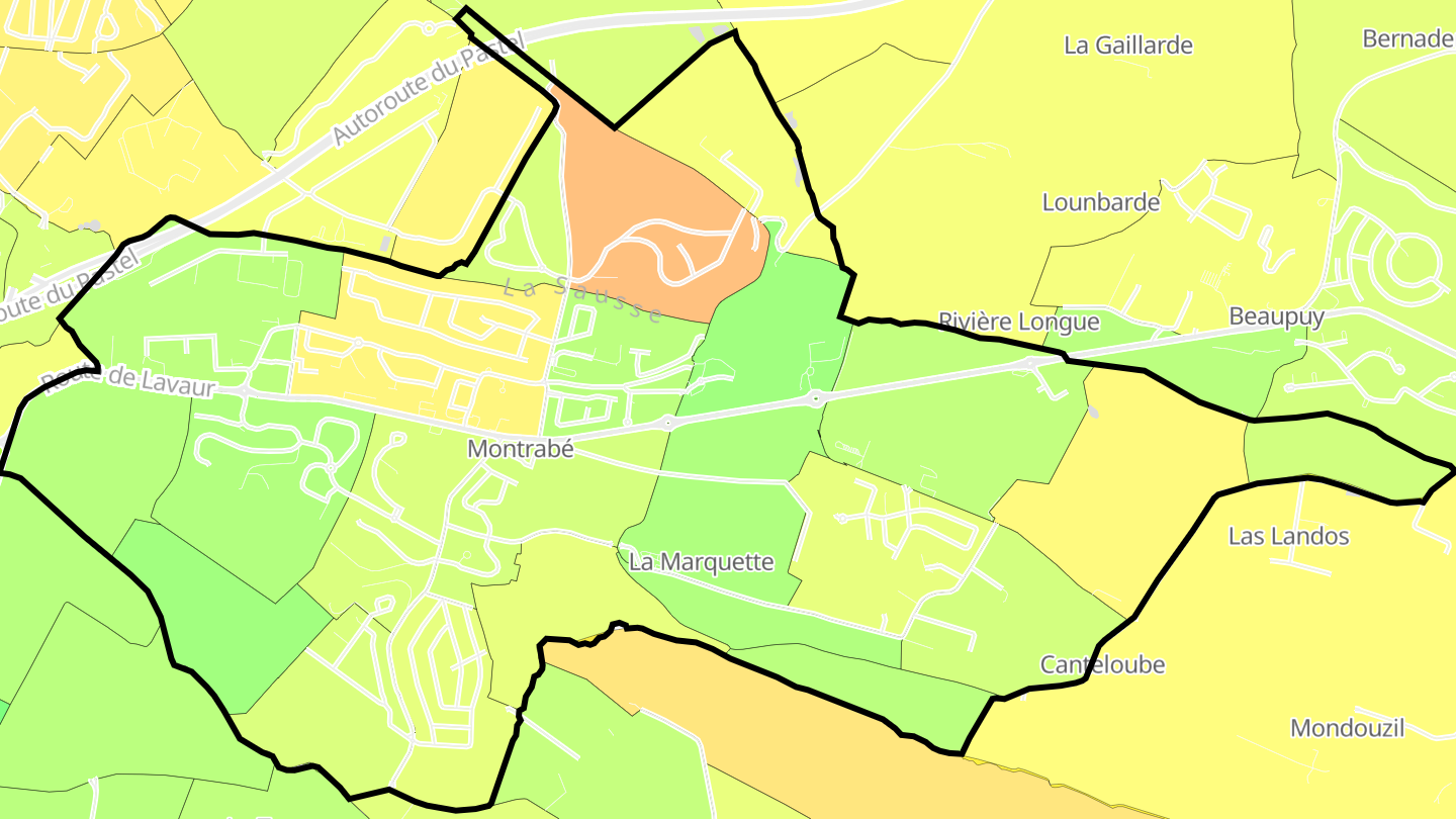 Carte des prix de l'immobilier Montrabé