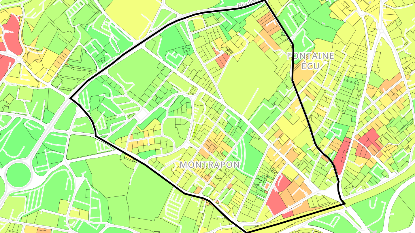 Carte des prix de l'immobilier Montrapon