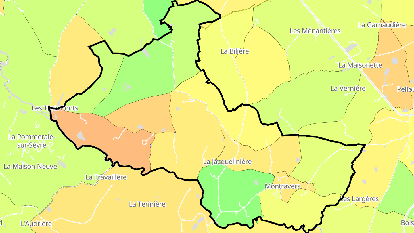 Carte des prix de l'immobilier Montravers
