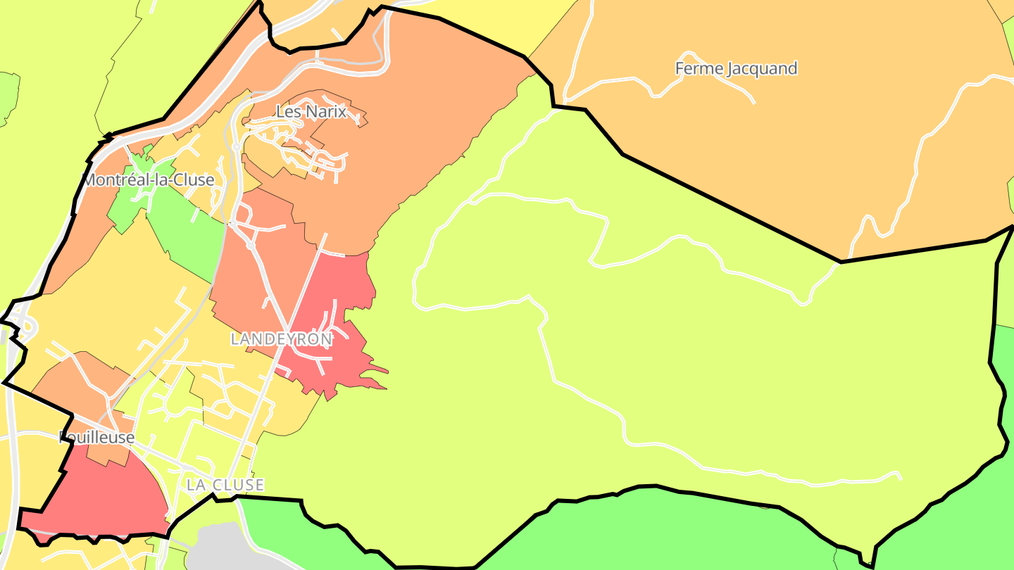 Carte des prix de l'immobilier Montréal-la-Cluse