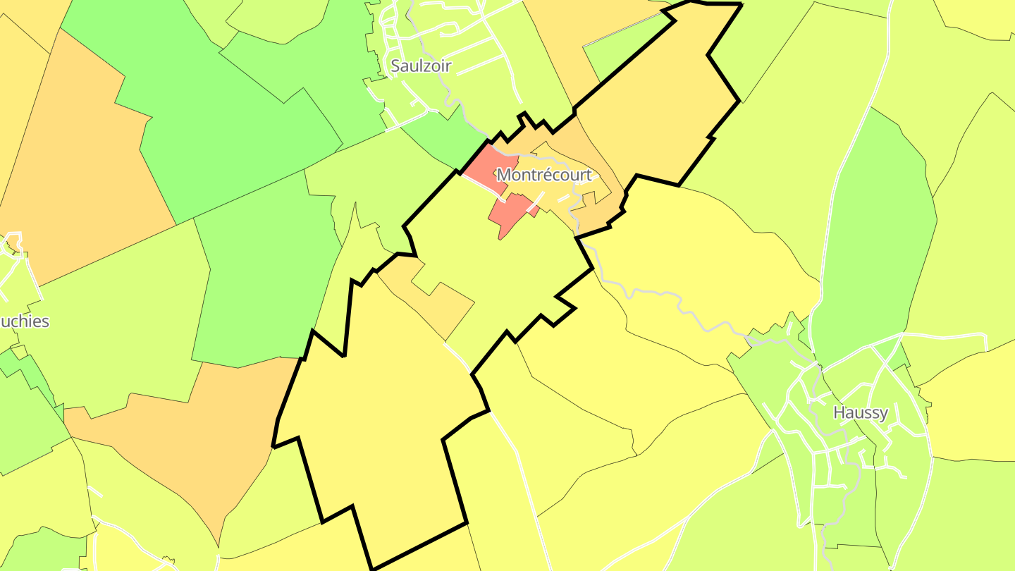 Carte des prix de l'immobilier Montrécourt