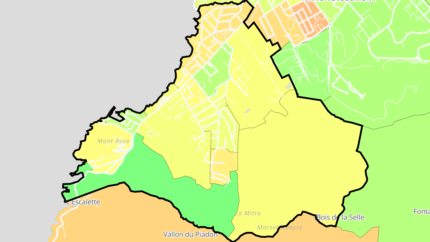 Carte des prix de l'immobilier Montredon