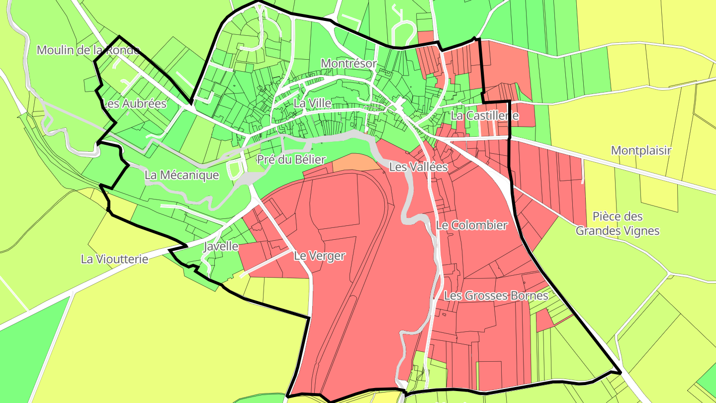 Carte des prix de l'immobilier Montrésor