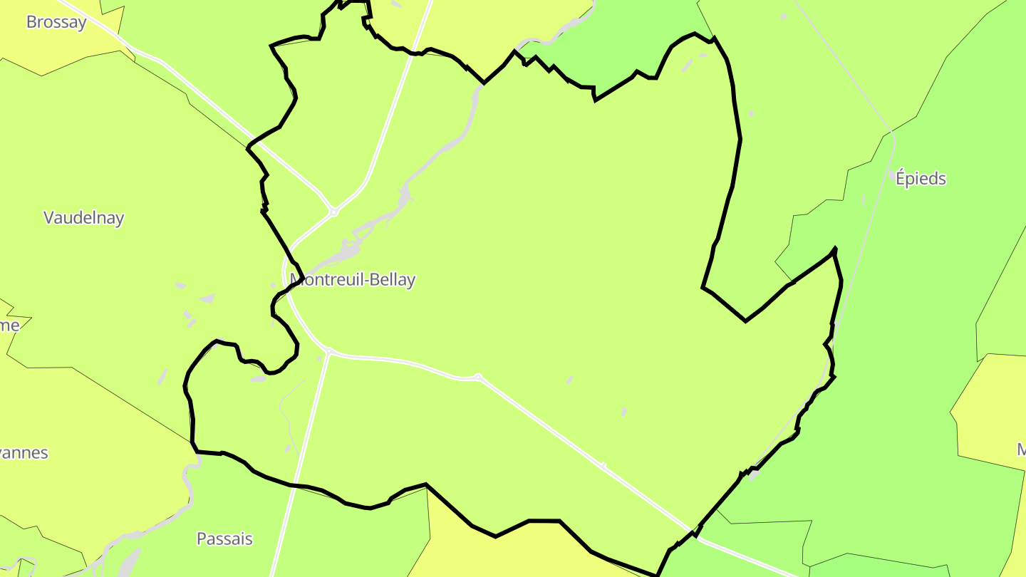 Carte des prix de l'immobilier Montreuil-Bellay