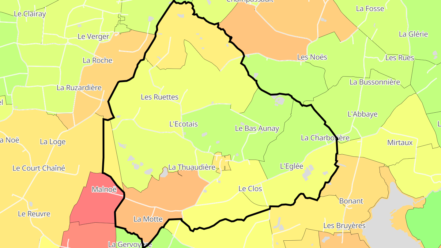 Carte des prix de l'immobilier Montreuil-des-Landes