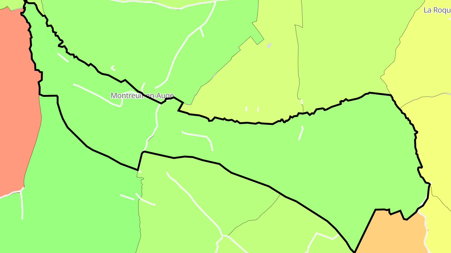 Carte des prix de l'immobilier Montreuil-en-Auge