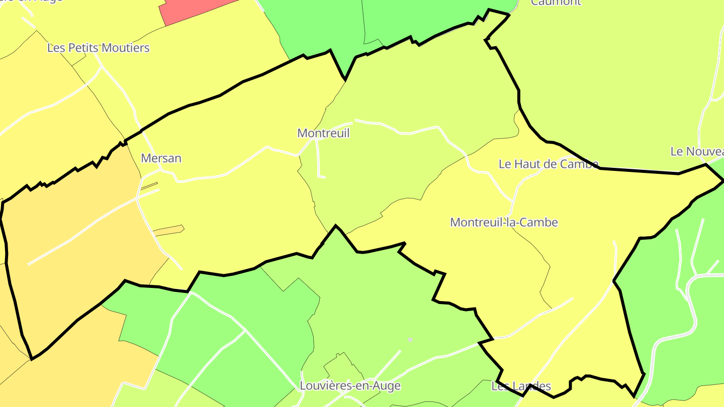 Carte des prix de l'immobilier Montreuil-la-Cambe