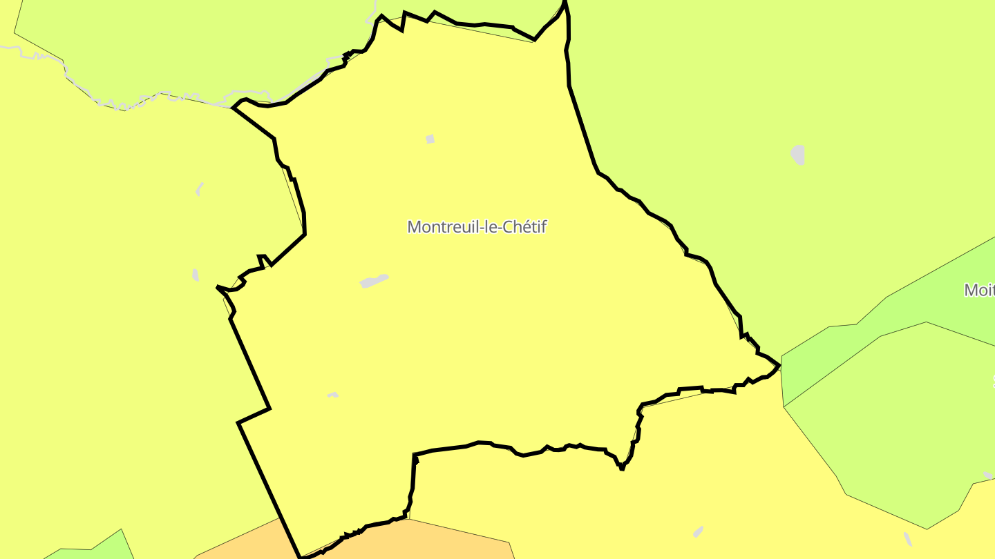 Carte des prix de l'immobilier Montreuil-le-Chétif