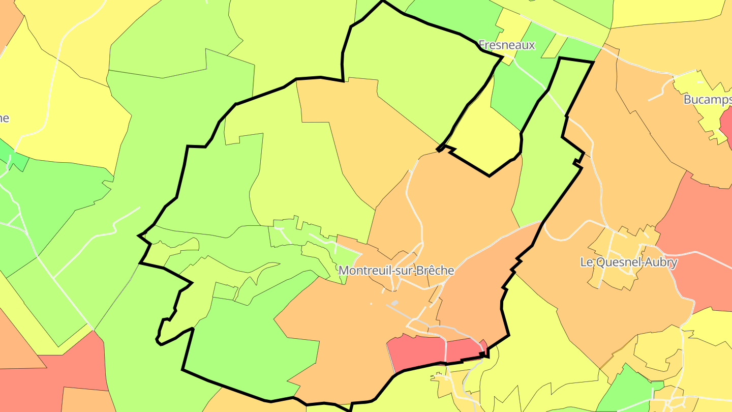 Carte des prix de l'immobilier Montreuil-sur-Brêche