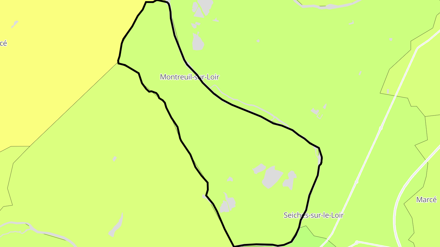 Carte des prix de l'immobilier Montreuil-sur-Loir