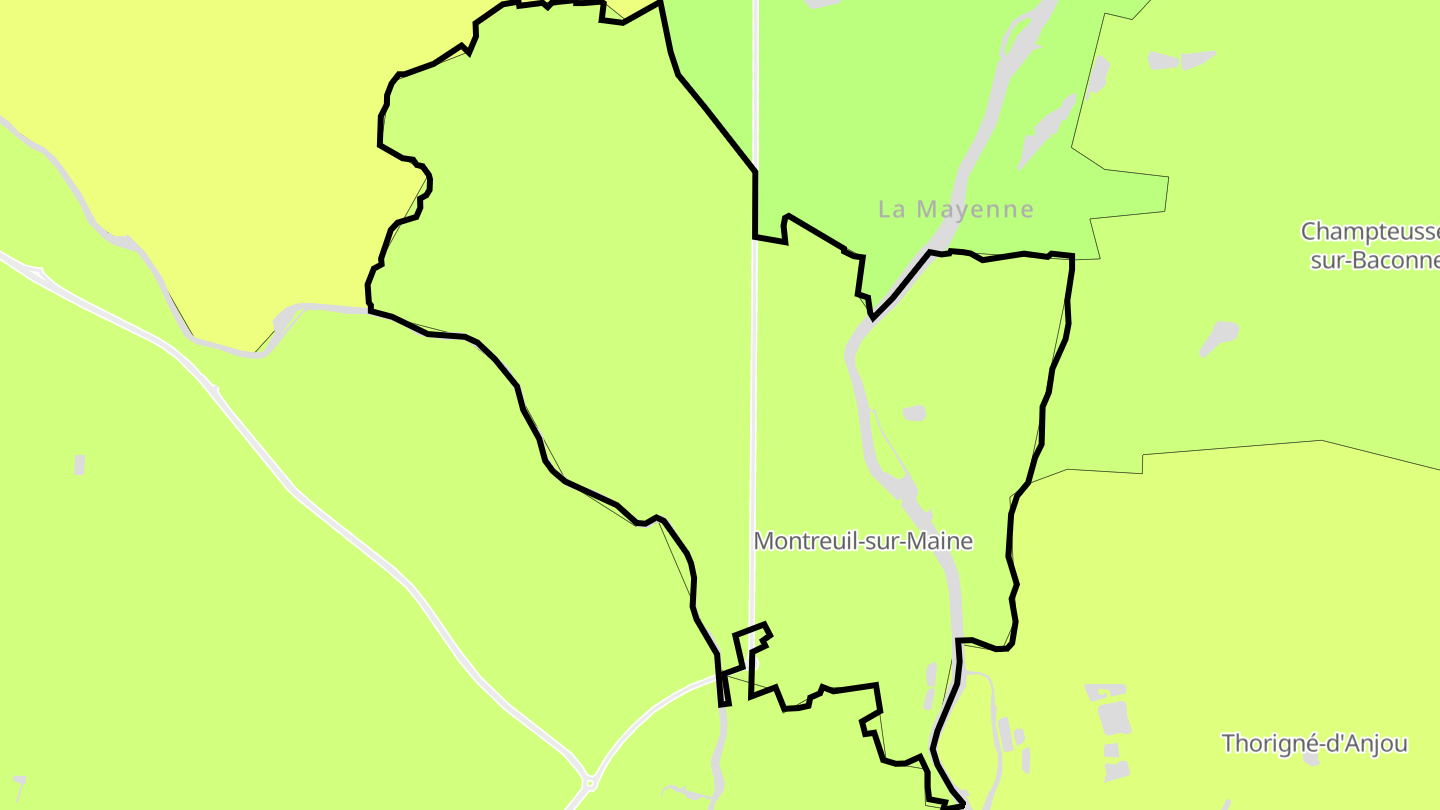 Carte des prix de l'immobilier Montreuil-sur-Maine