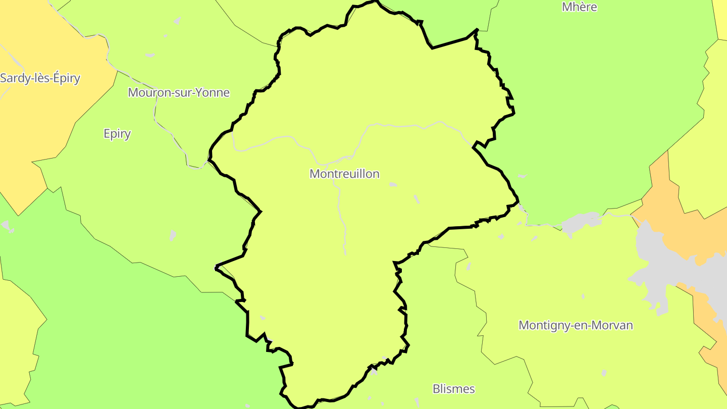 Carte des prix de l'immobilier Montreuillon