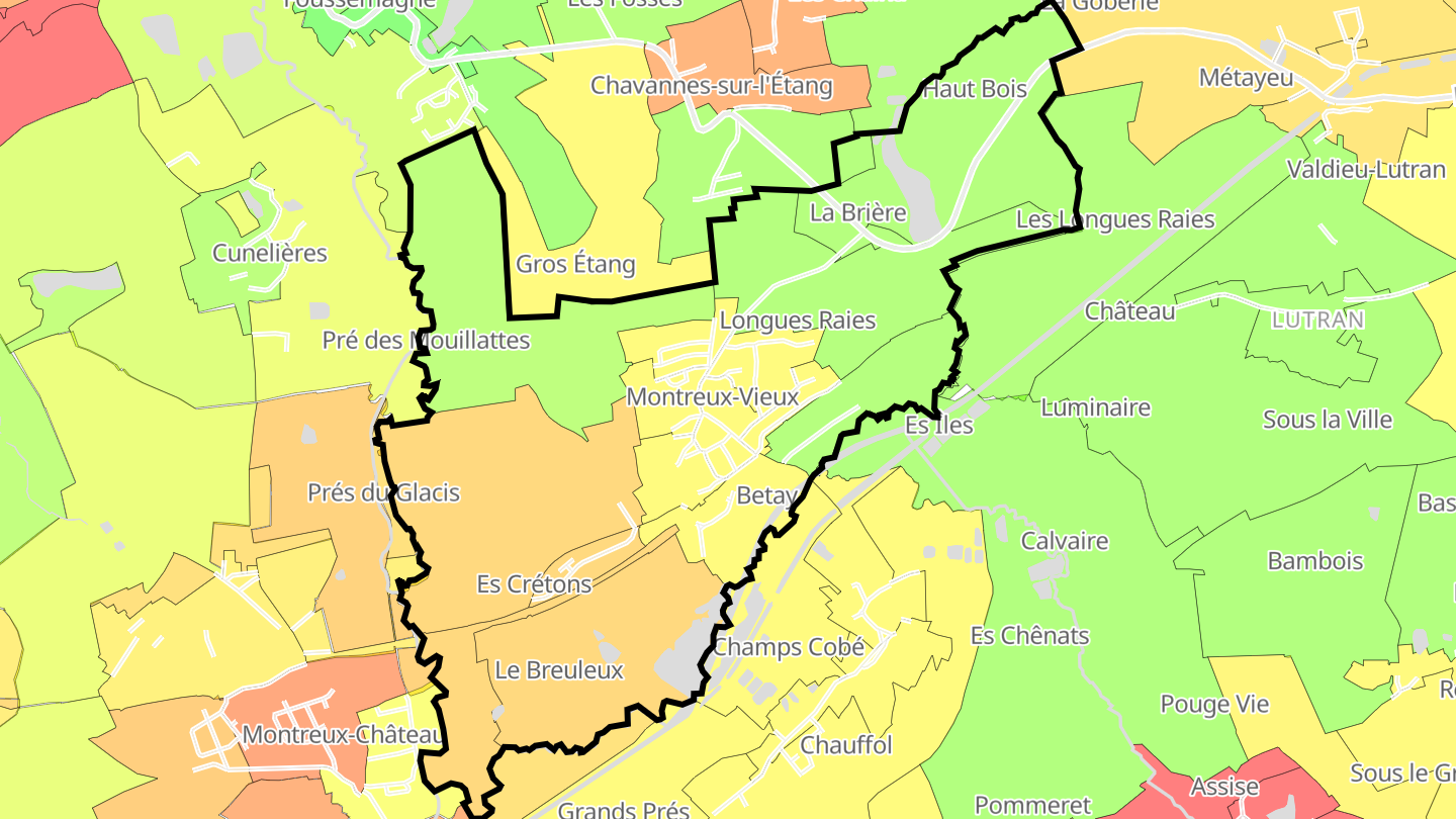 Carte des prix de l'immobilier Montreux-Vieux