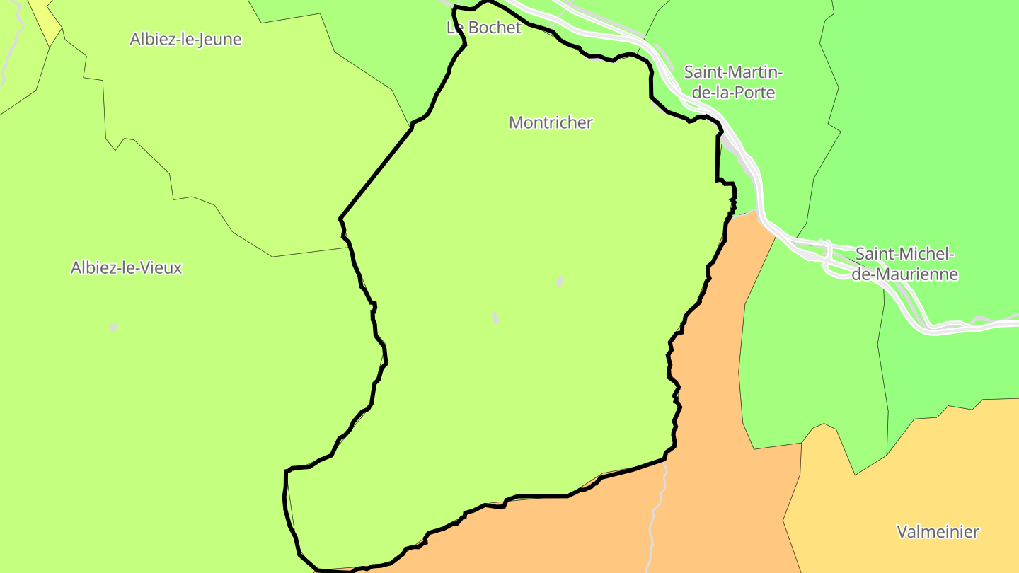 Carte des prix de l'immobilier Montricher-Albanne
