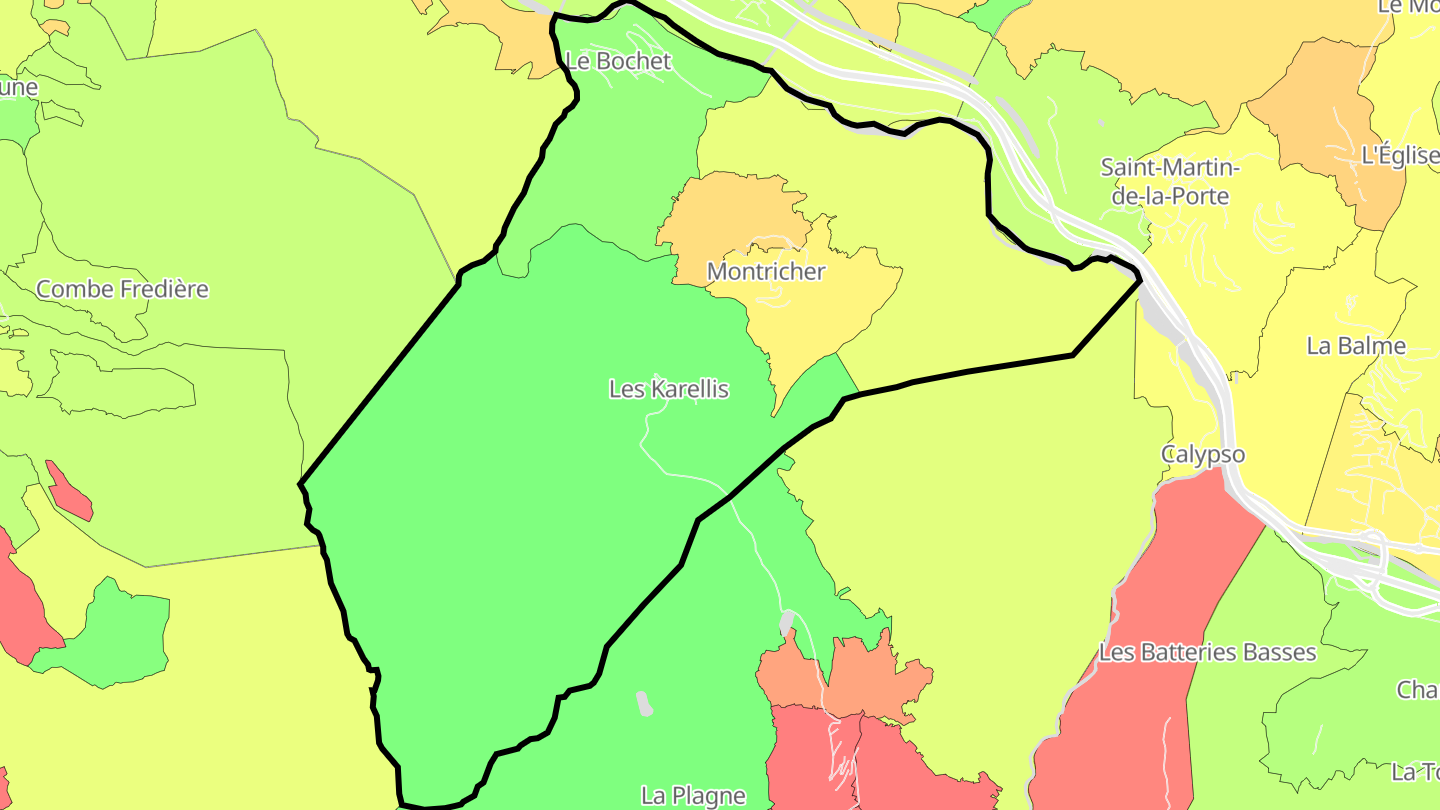 Carte des prix de l'immobilier Montricher-le-Bochet