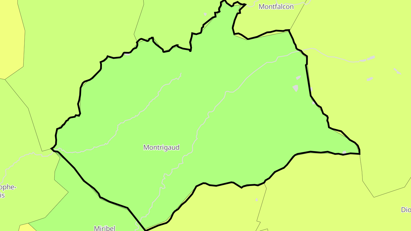 Carte des prix de l'immobilier Montrigaud