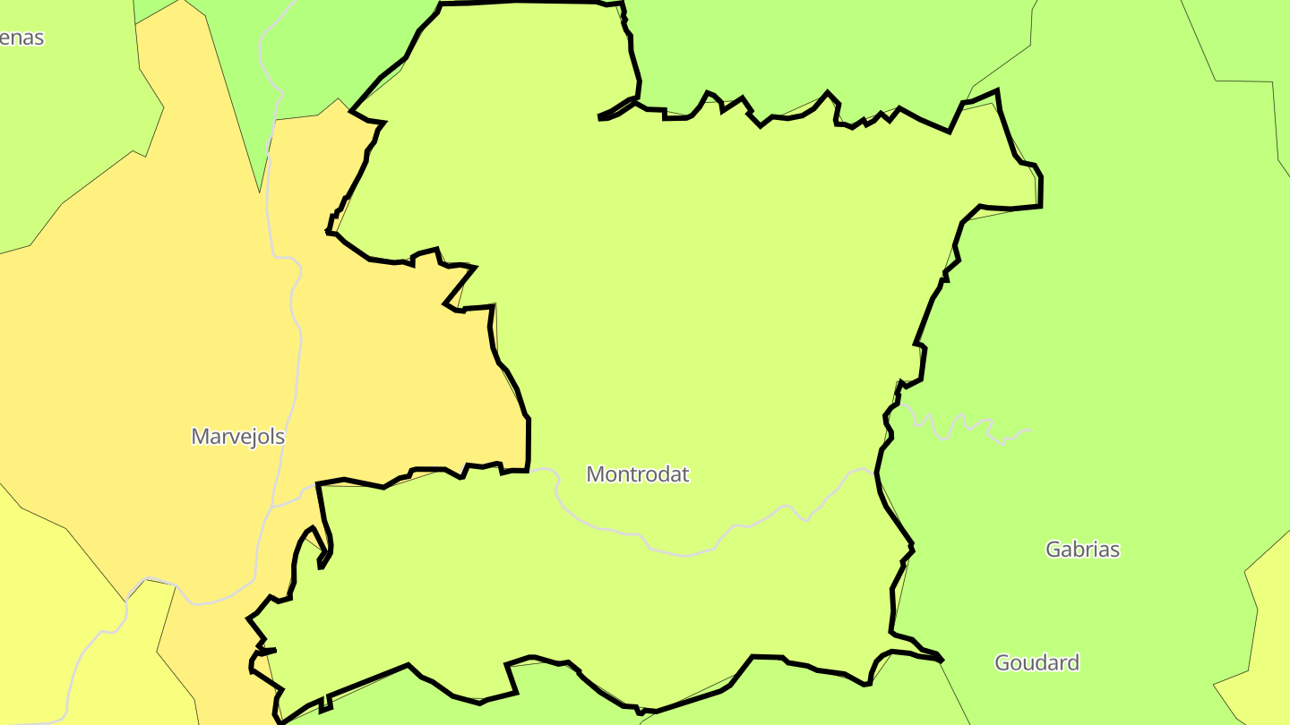 Carte des prix de l'immobilier Montrodat