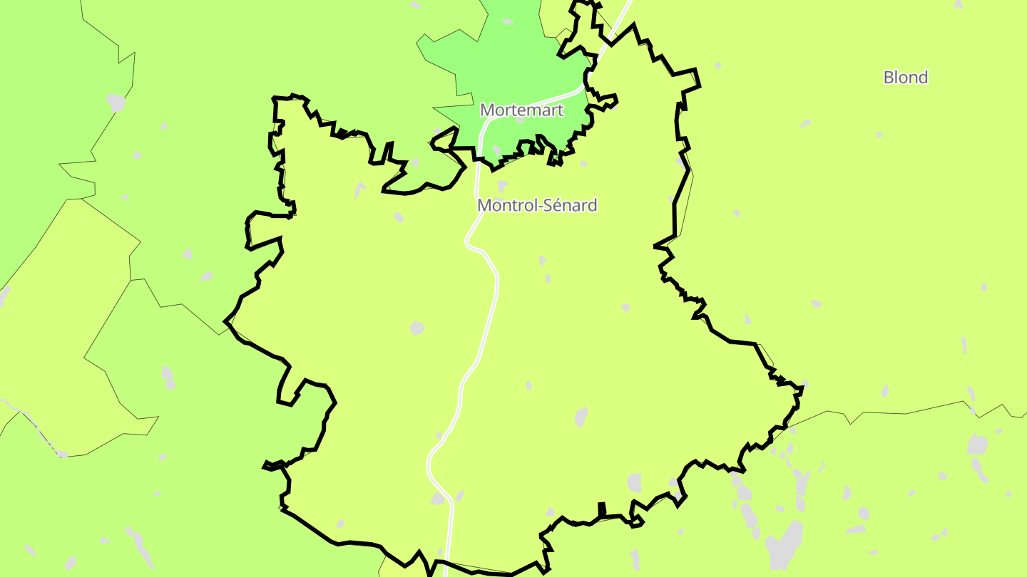 Carte des prix de l'immobilier Montrol-Sénard