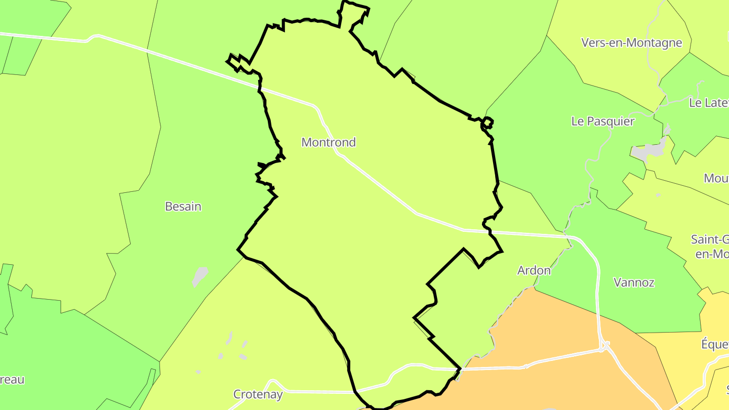 Carte des prix de l'immobilier Montrond