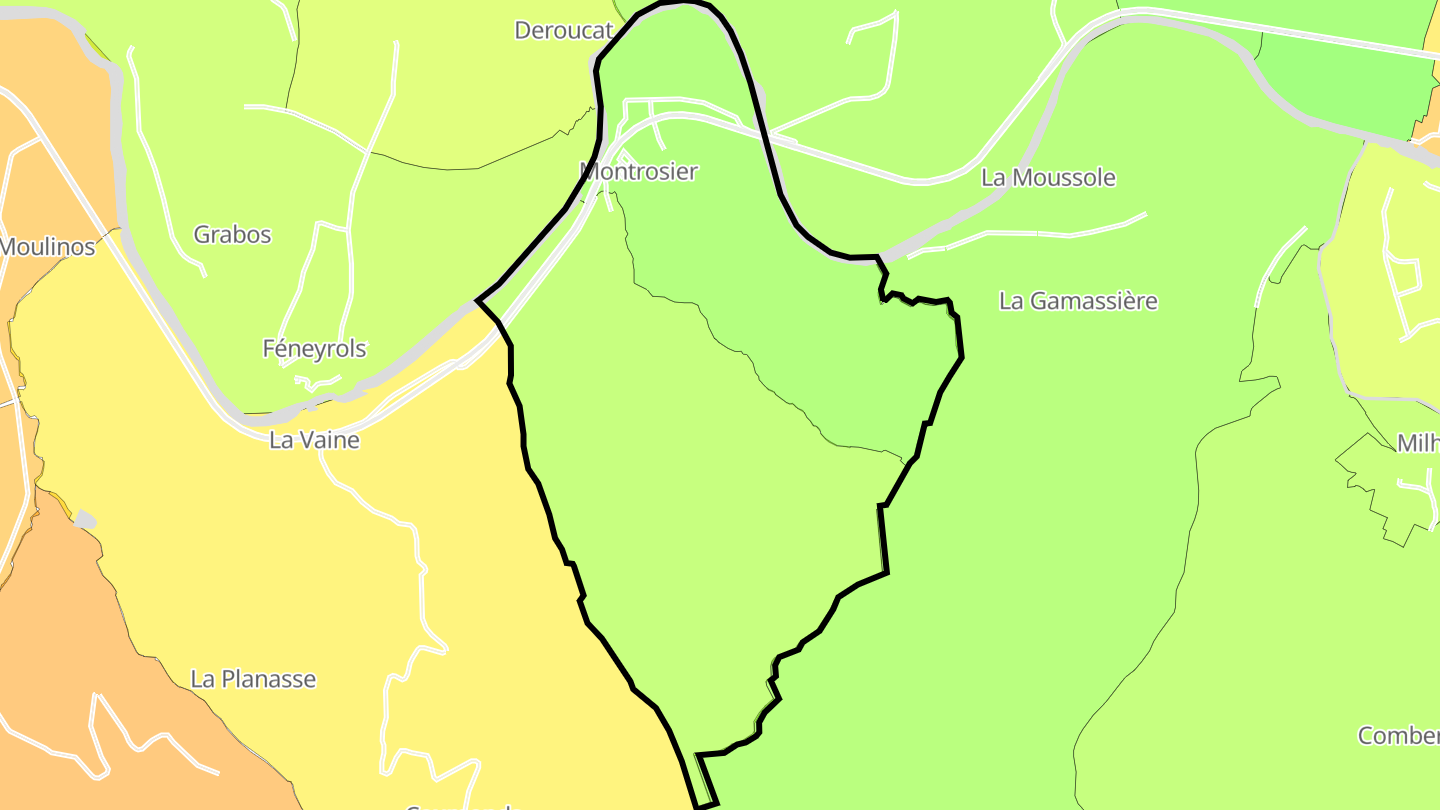 Carte des prix de l'immobilier Montrosier