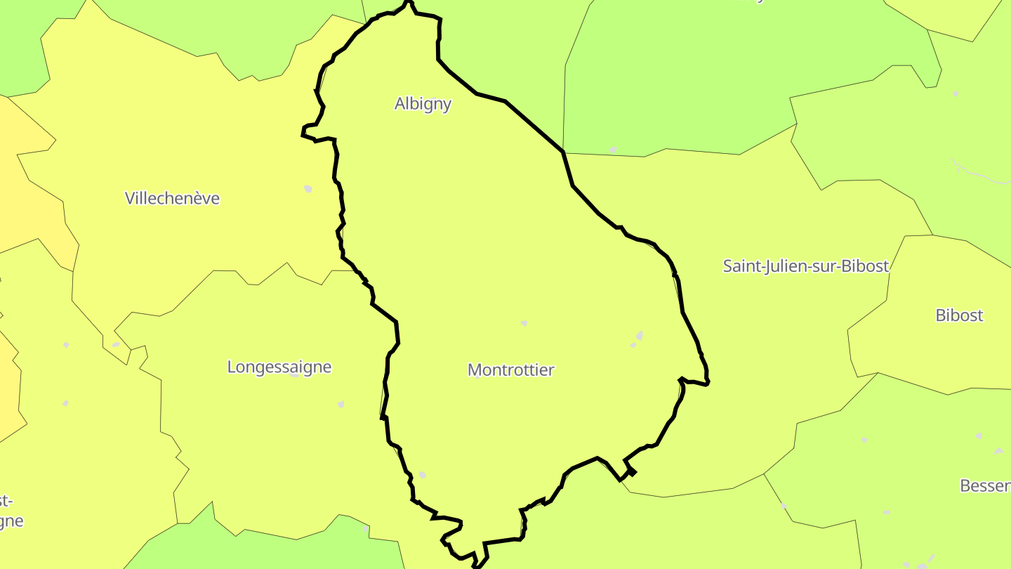 Carte des prix de l'immobilier Montrottier