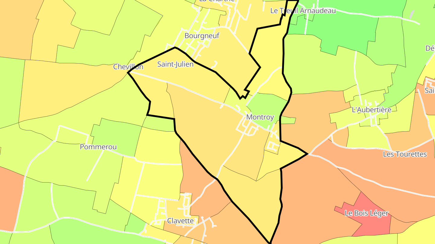 Carte des prix de l'immobilier Montroy
