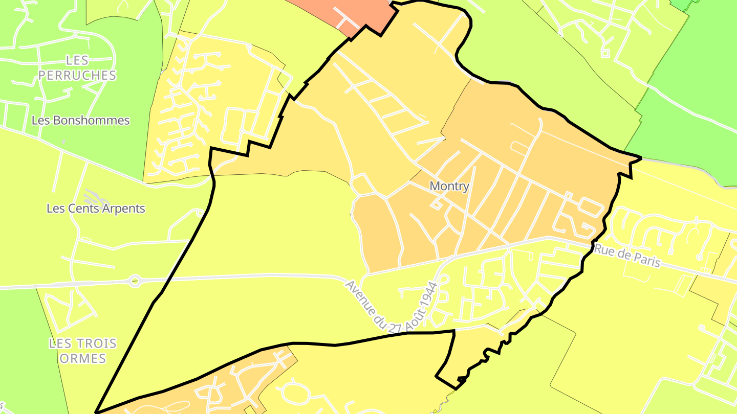 Carte des prix de l'immobilier Montry