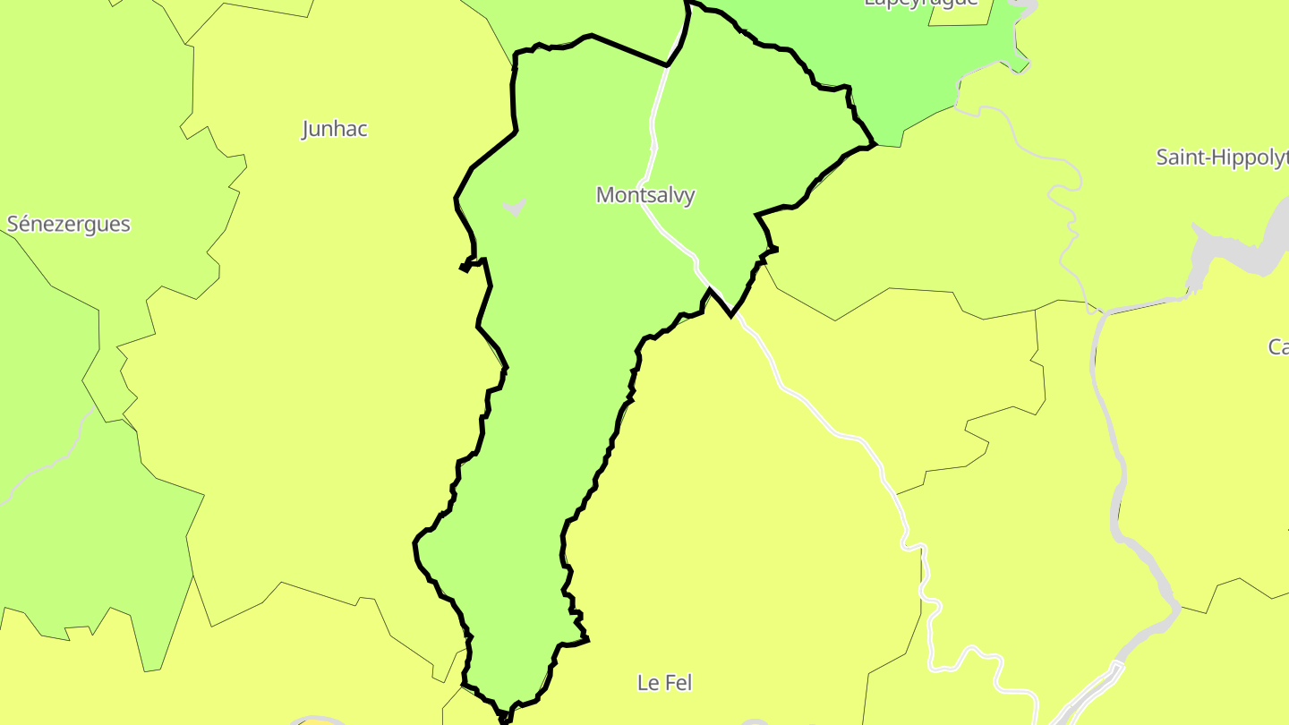 Carte des prix de l'immobilier Montsalvy