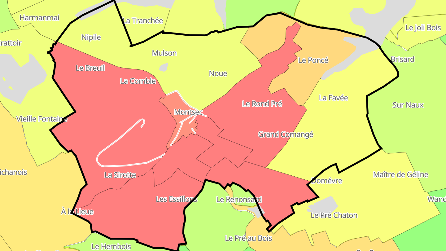 Carte des prix de l'immobilier Montsec