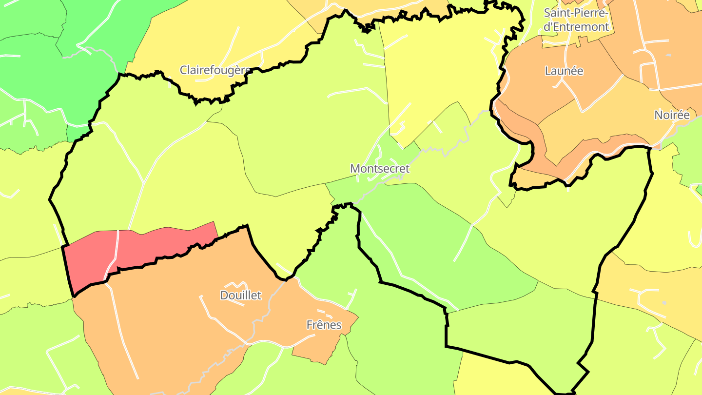 Carte des prix de l'immobilier Montsecret