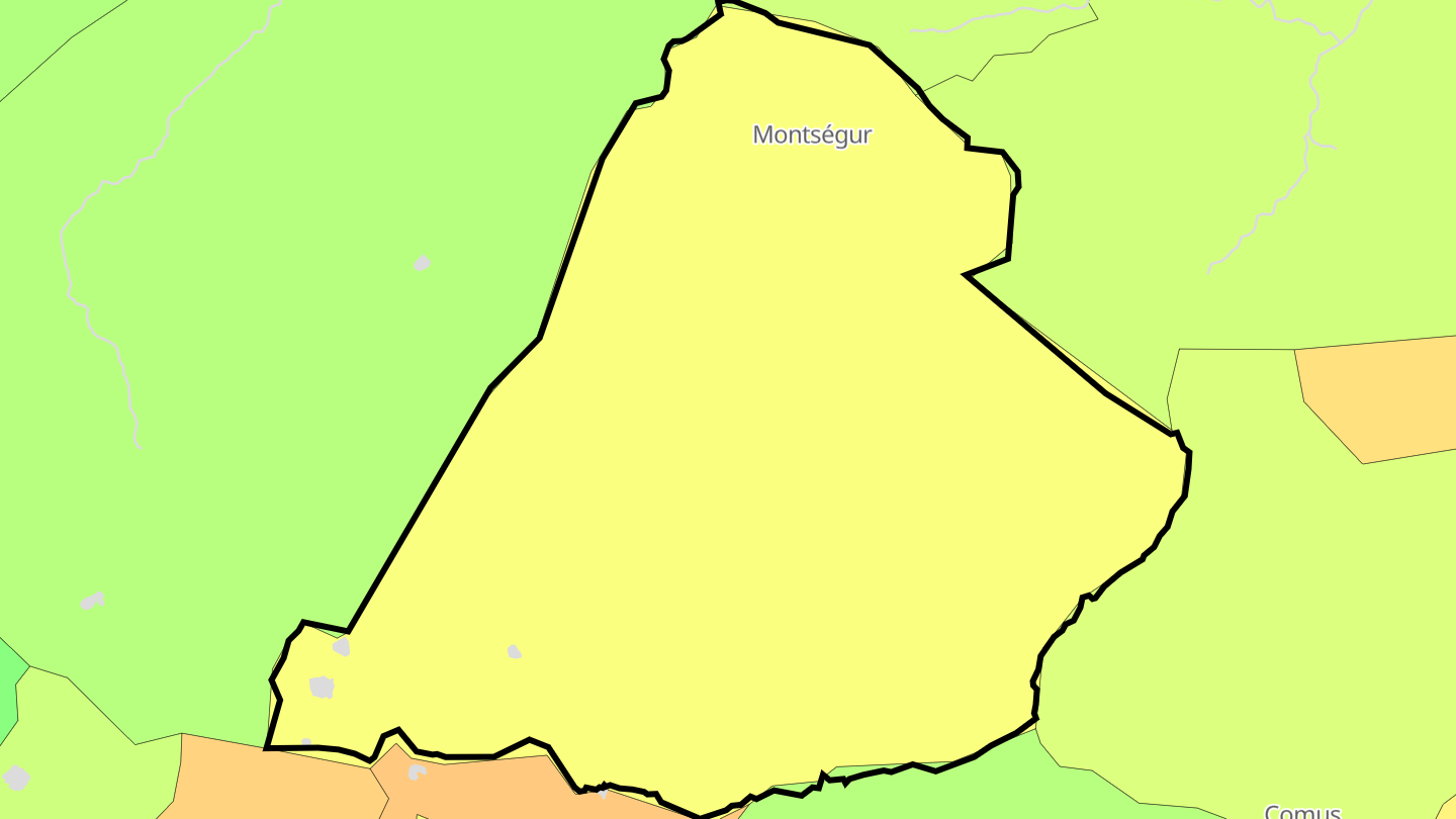 Carte des prix de l'immobilier Montségur