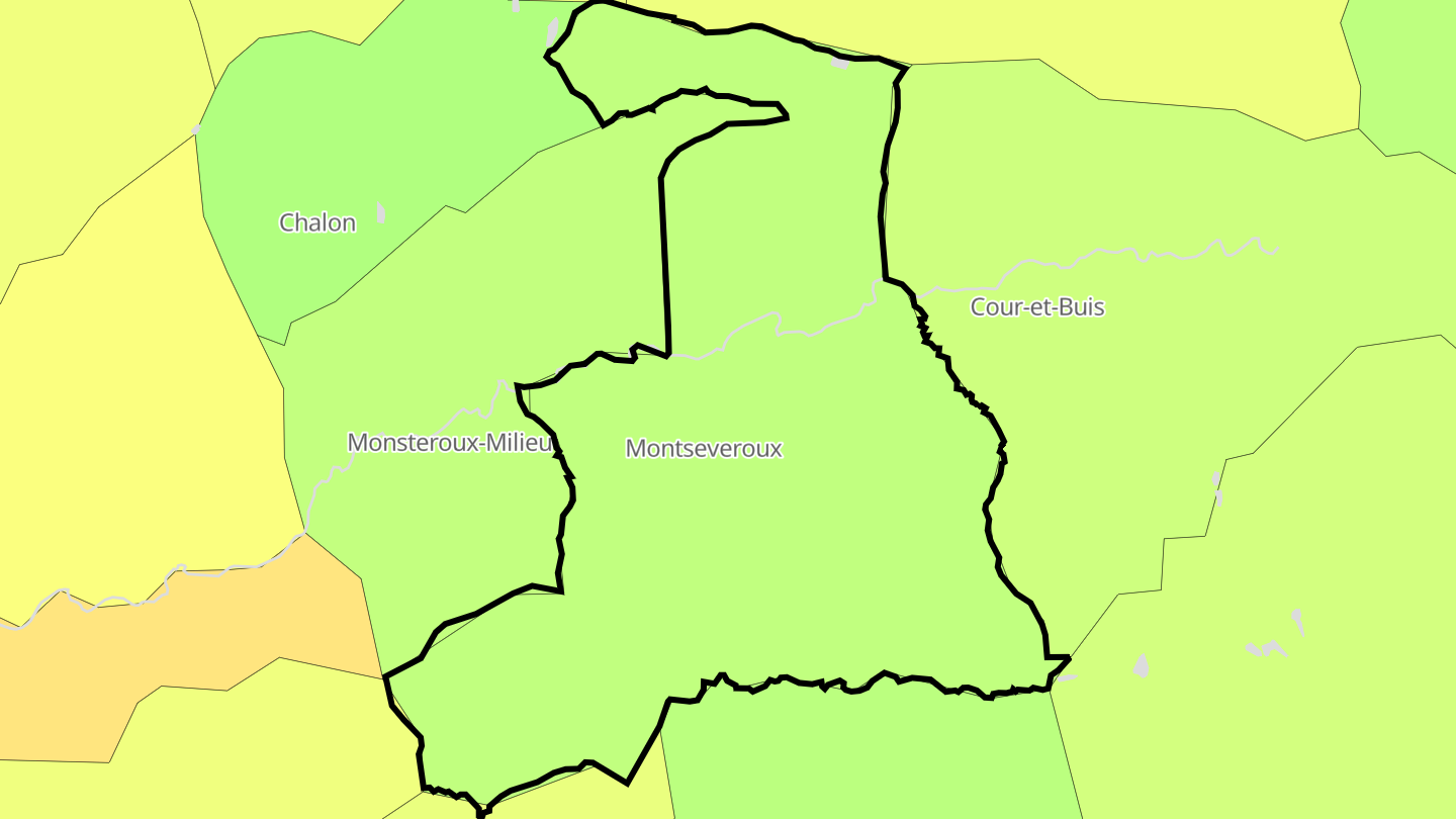 Carte des prix de l'immobilier Montseveroux