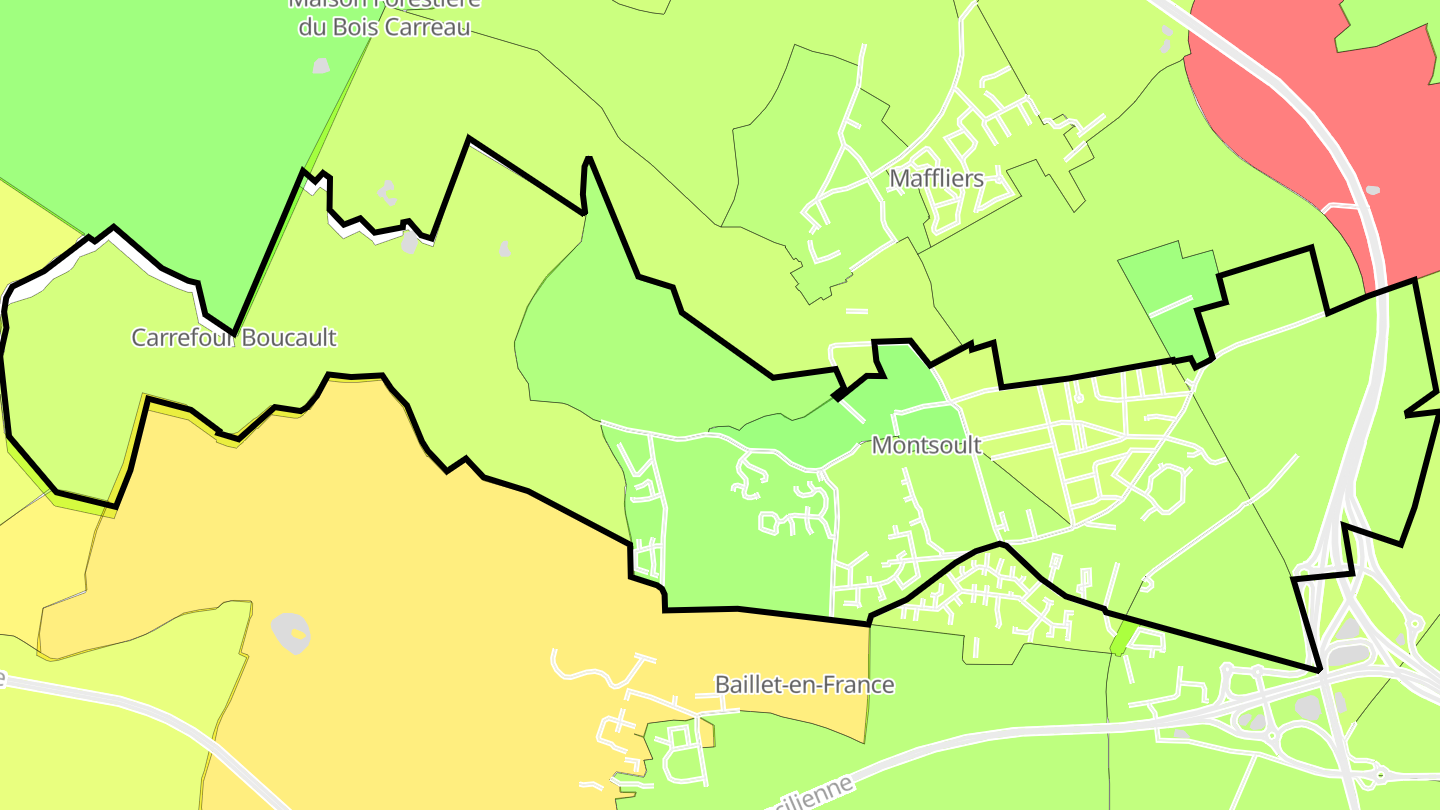Carte des prix de l'immobilier Montsoult