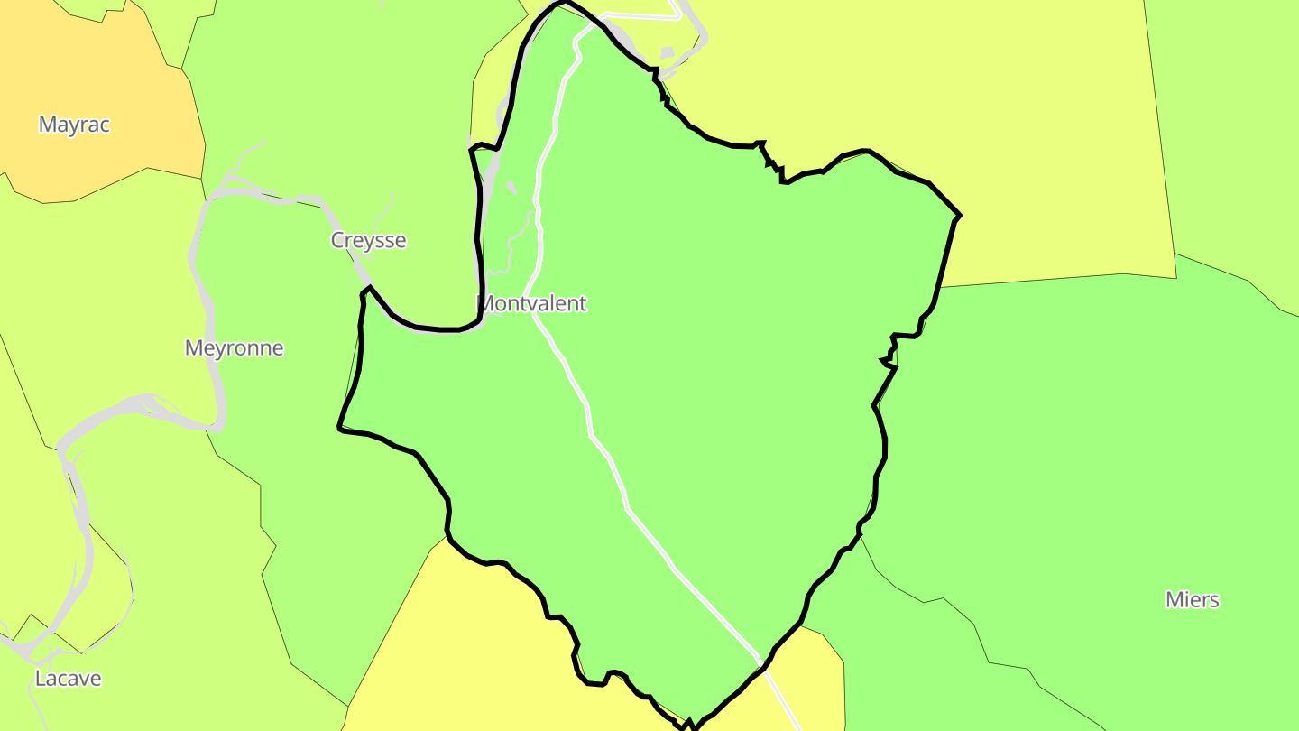 Carte des prix de l'immobilier Montvalent