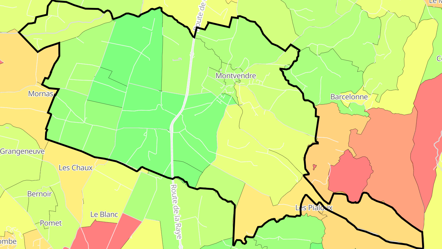Carte des prix de l'immobilier Montvendre