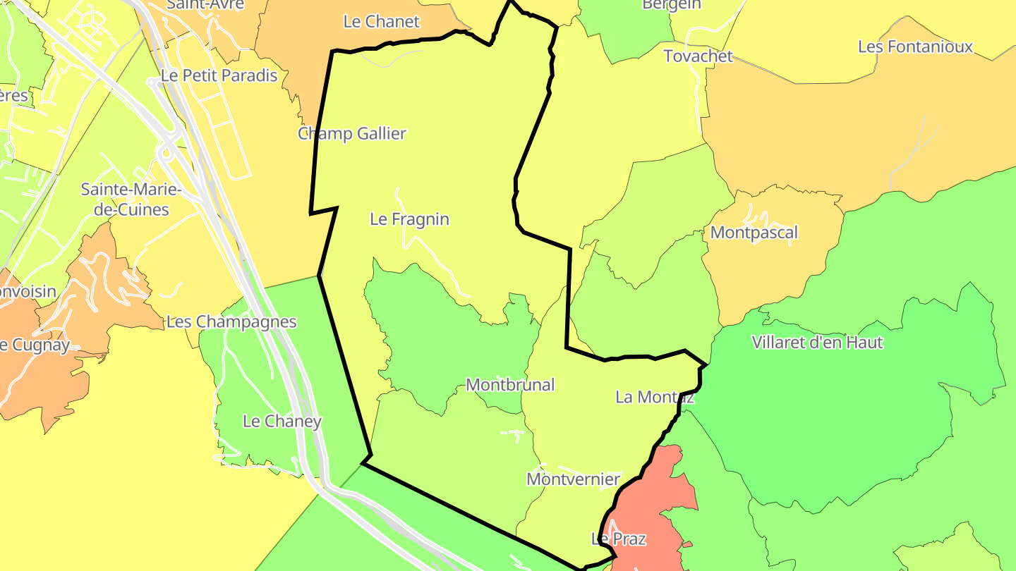 Carte des prix de l'immobilier Montvernier
