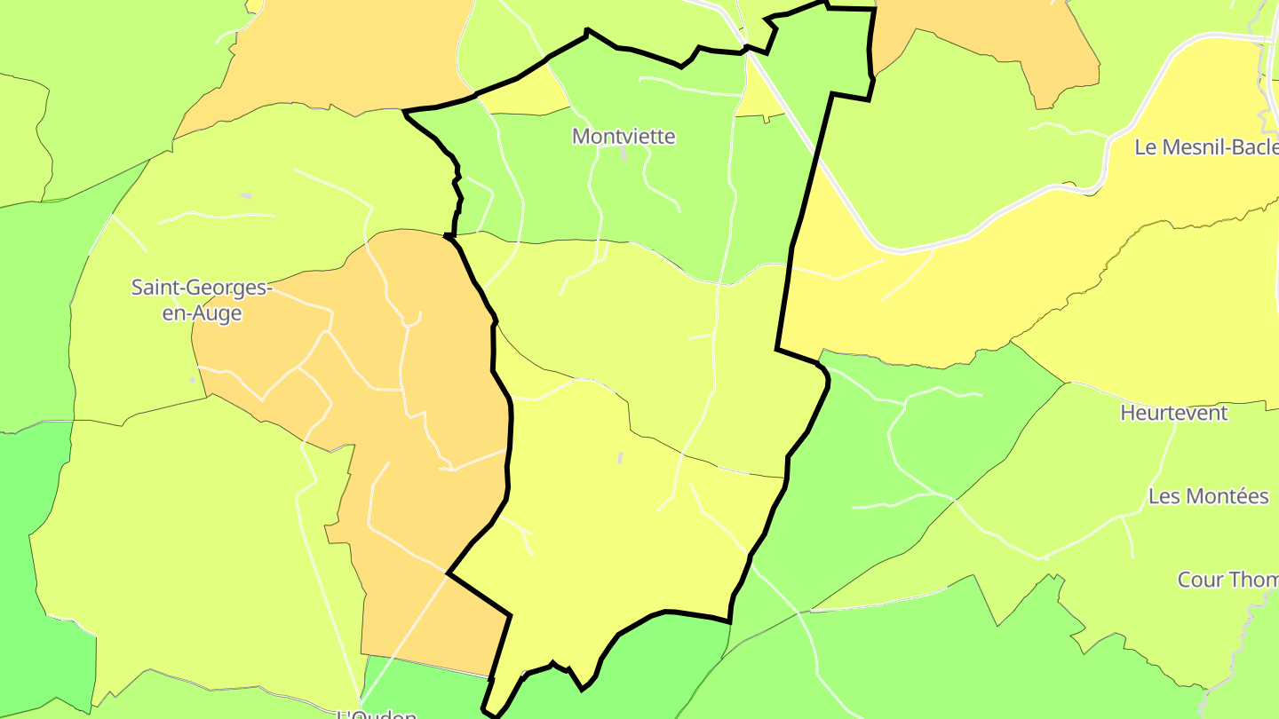 Carte des prix de l'immobilier Montviette