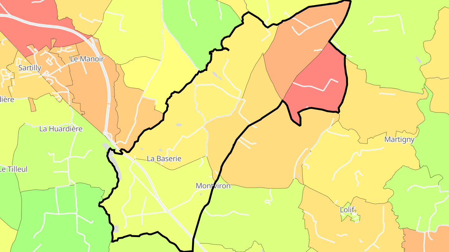 Carte des prix de l'immobilier Montviron