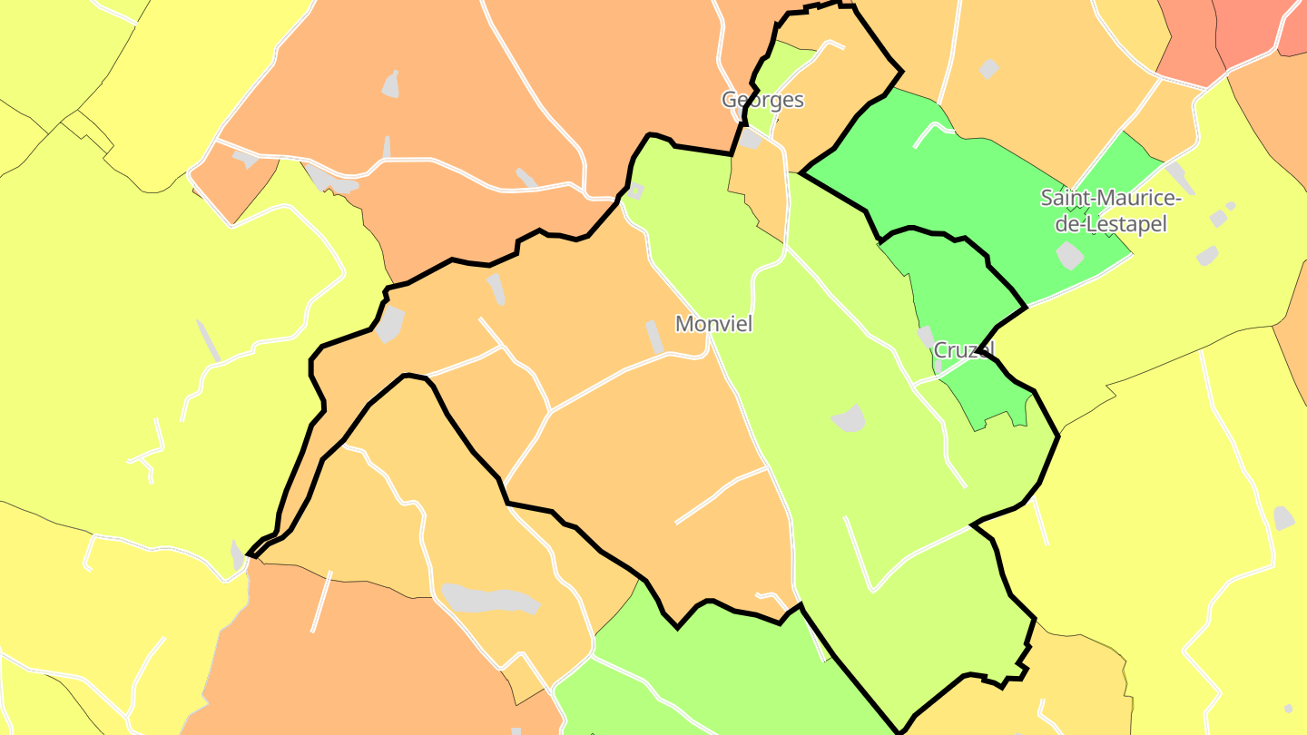 Carte des prix de l'immobilier Monviel