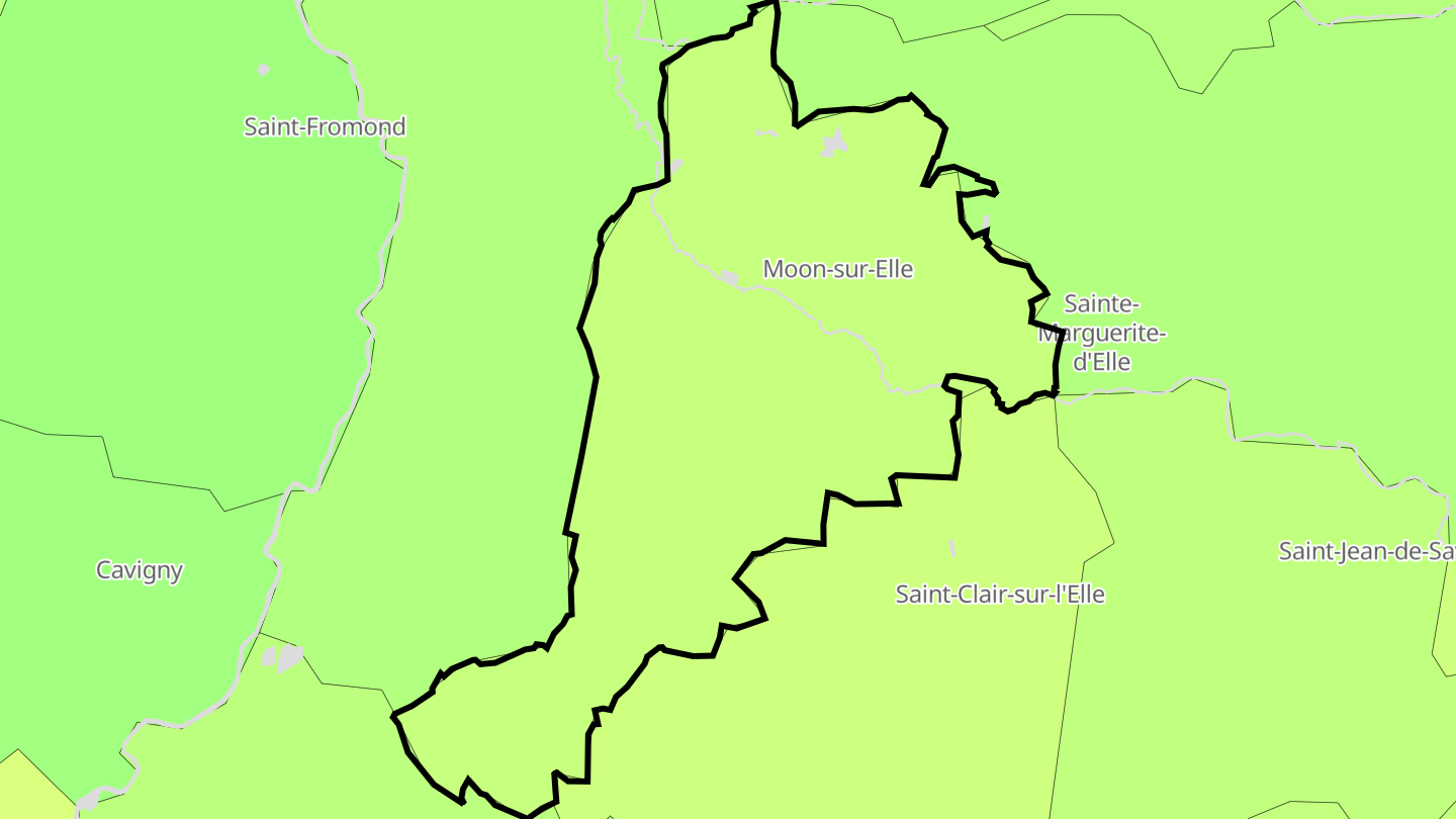 Carte des prix de l'immobilier Moon-sur-Elle