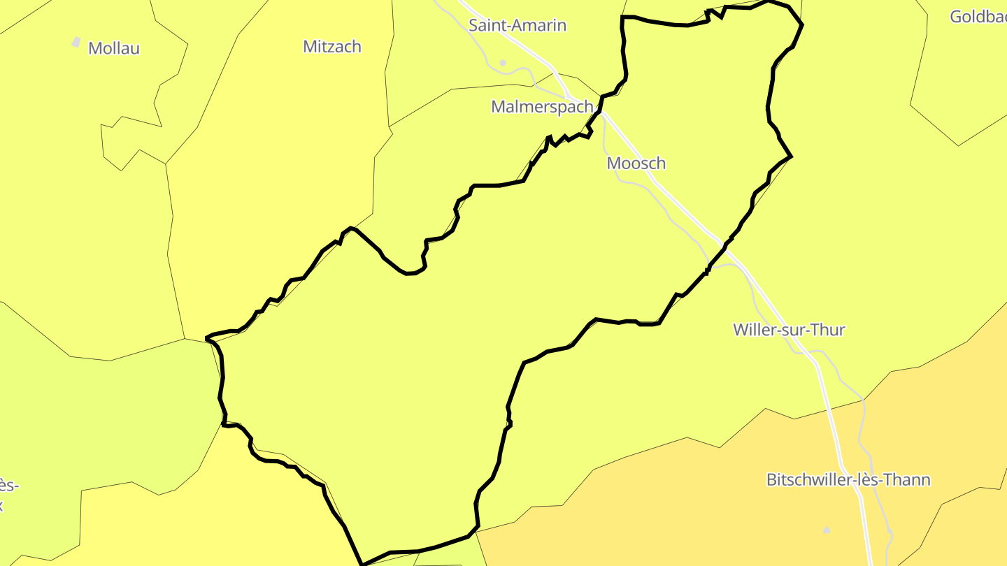 Carte des prix de l'immobilier Moosch